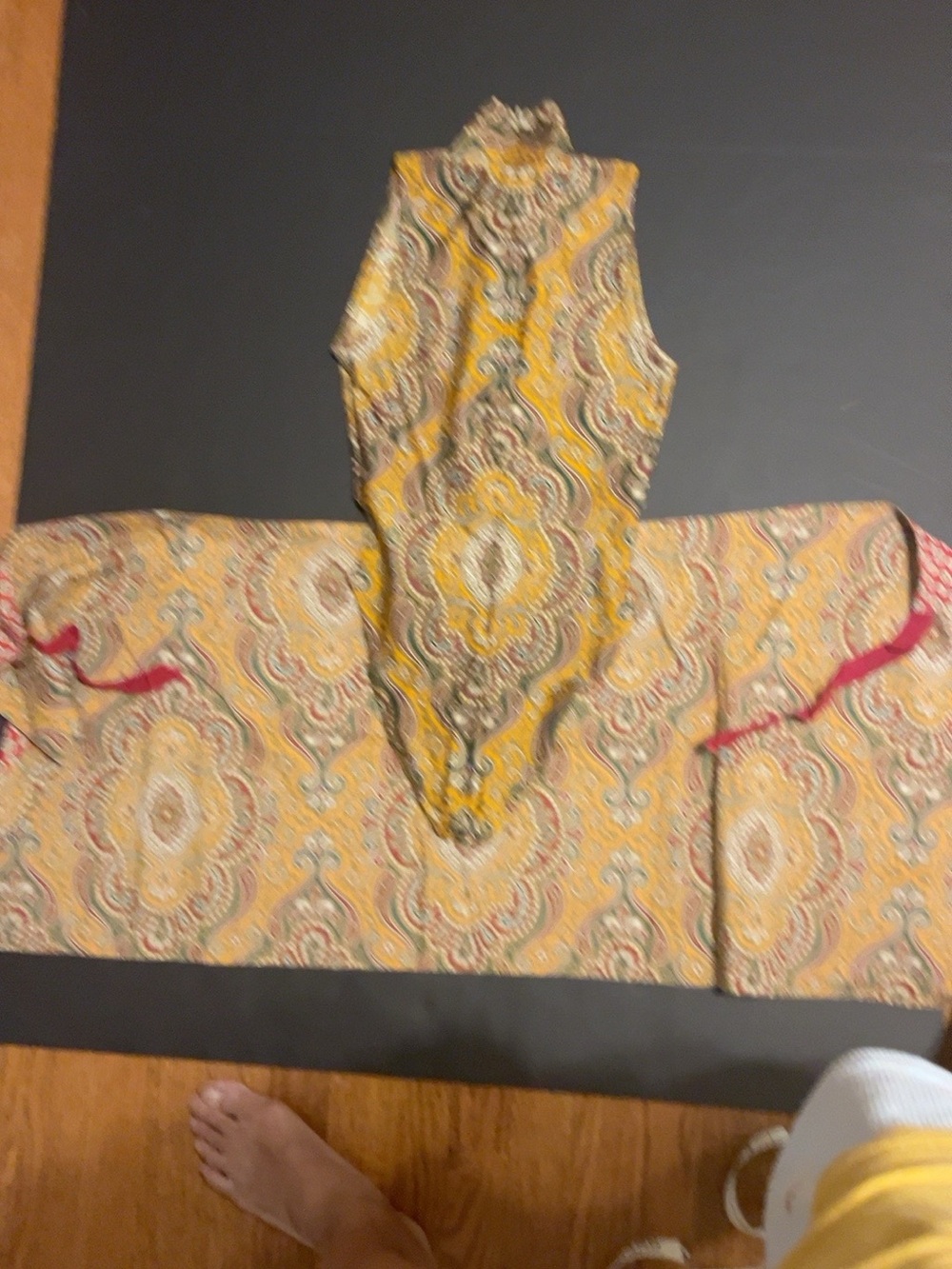 Vintage Isaac Misrahi Paisley Bodysuit & Reversible Wrap Skirt 2-Pc Set A#6032